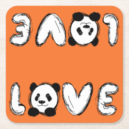 Dessous De Verre Carré Love Panda