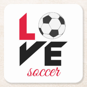 Dessous De Verre Carré Love soccer