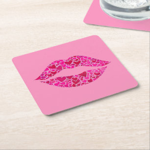 Dessous De Verre Carré Loving Lips 01
