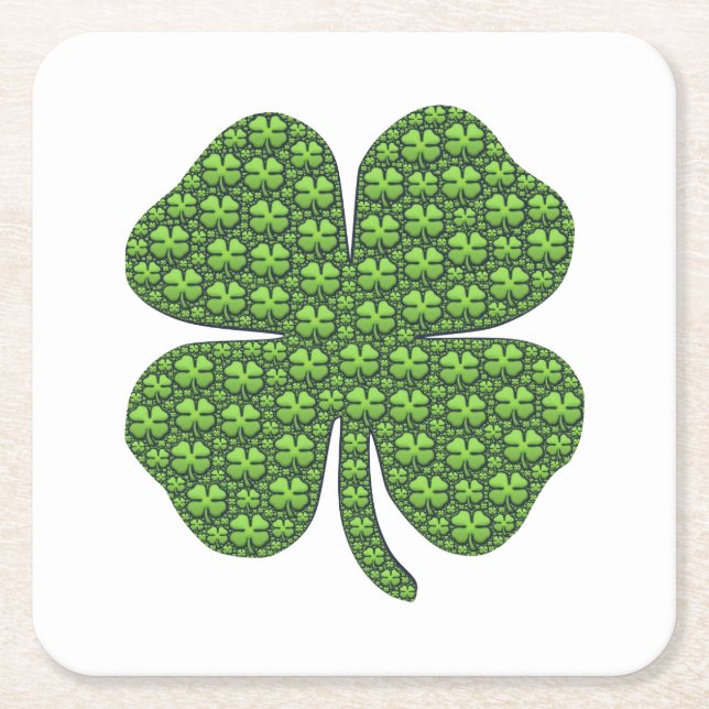 Dessous De Verre Carré Lucky Irish Clover (Devant)