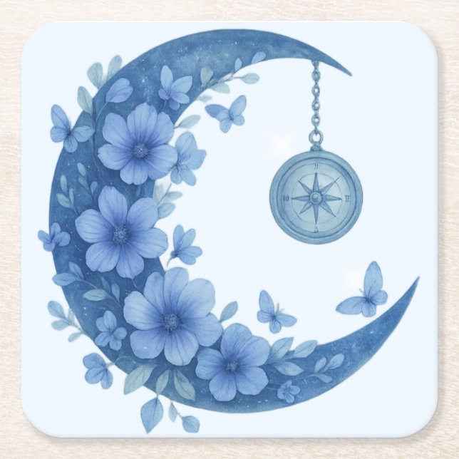 Dessous De Verre Carré Lune mystique de croissant (Devant)