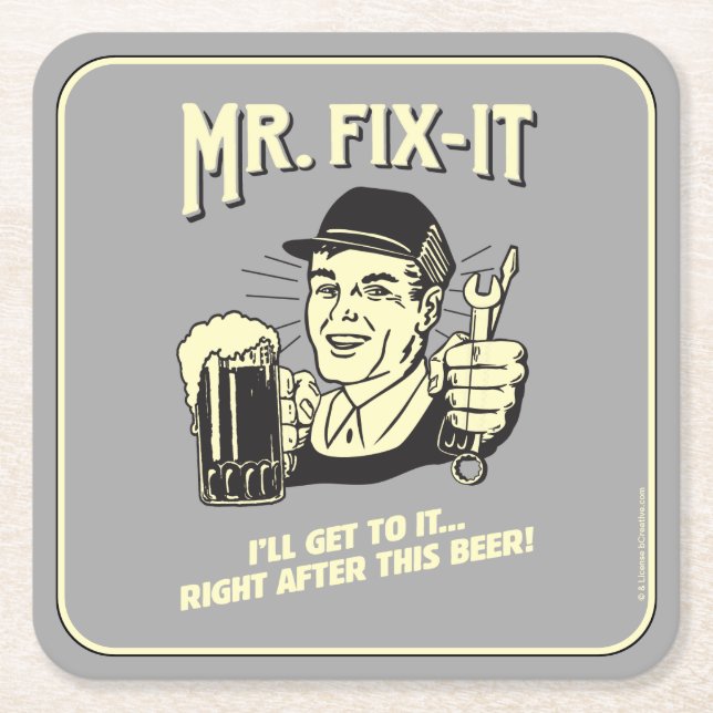 Dessous De Verre Carré M. Fixit : Après cette bière (Devant)