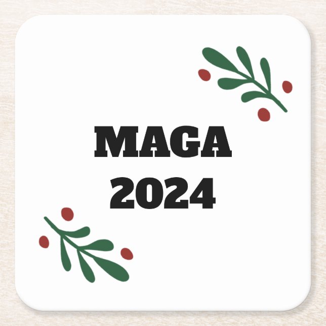 Dessous De Verre Carré MAGA 2024 Noël (Devant)