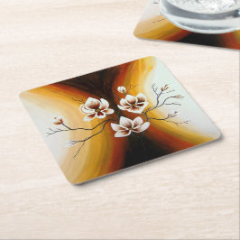 Dessous De Verre Carré magnolien, acrylique