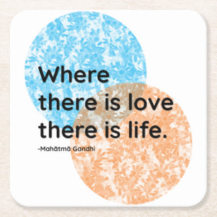 Dessous De Verre Carré Mahatma Gandhi Love Citations En Direct