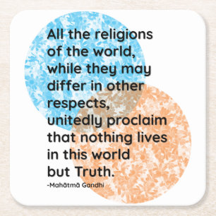 Dessous De Verre Carré Mahatma Gandhi Truth Religion Citations
