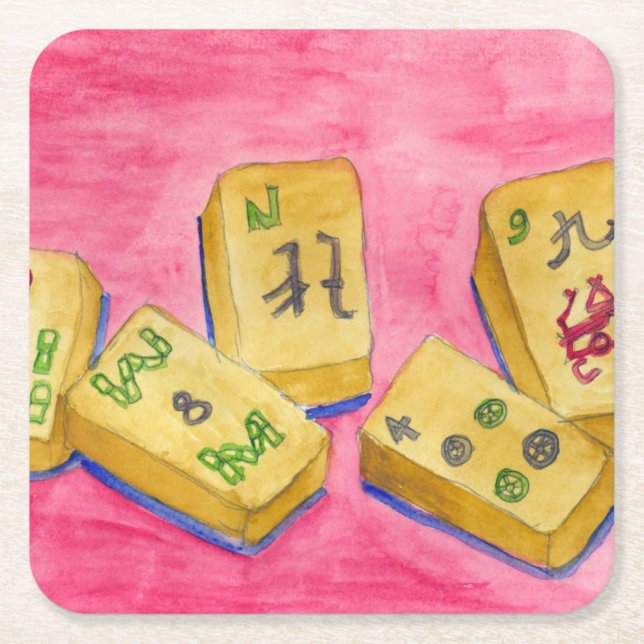 Dessous De Verre Carré Mahjong (Devant)
