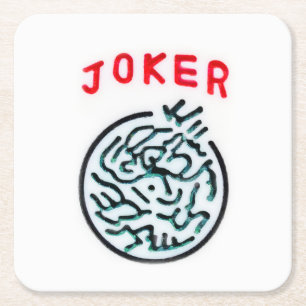 Dessous De Verre Carré MahJong symbole du jeu Joker tuile