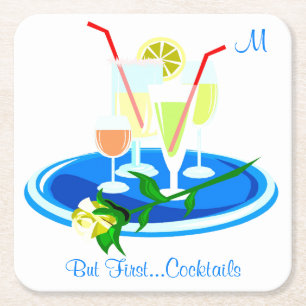 Dessous De Verre Carré Mais Les Premiers Cocktails Boire Citation Humour
