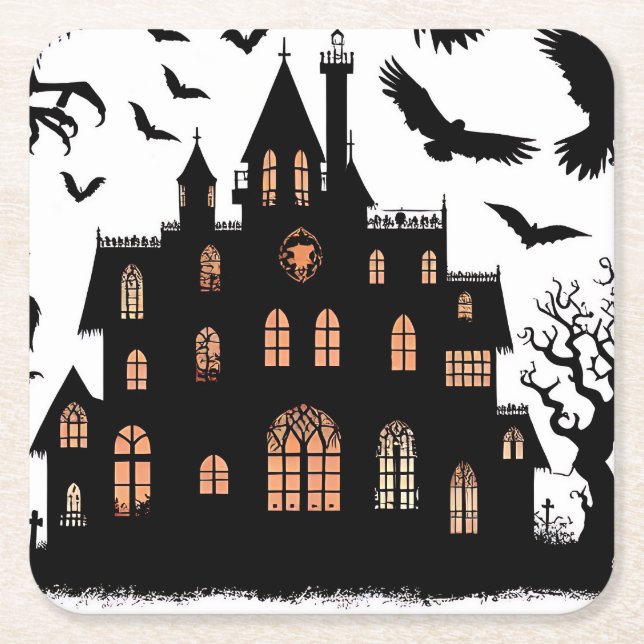 Dessous De Verre Carré Maison haunted (Devant)