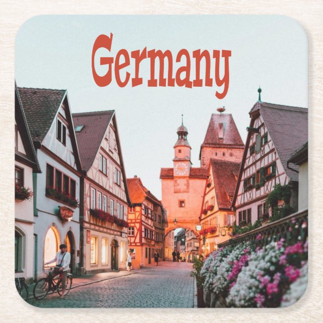 Dessous De Verre Carré Maisons de rangées Allemagne (Devant)