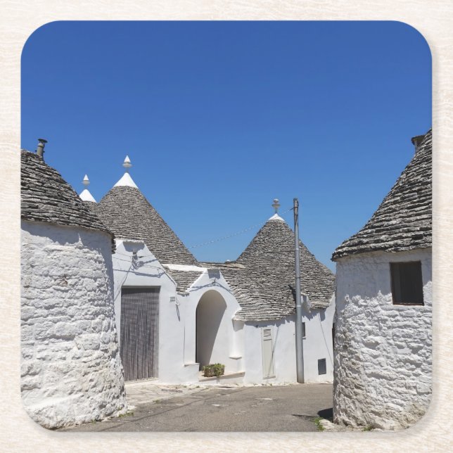 Dessous De Verre Carré Maisons de Trulli dans Alberobello, dessous de (Devant)