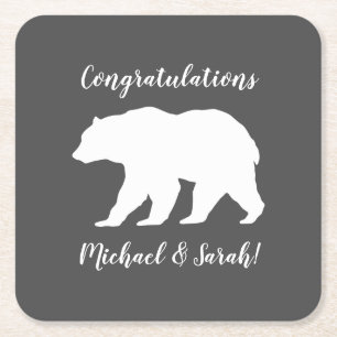 Dessous De Verre Carré Mama Bear Baby shower Woodland Lodge