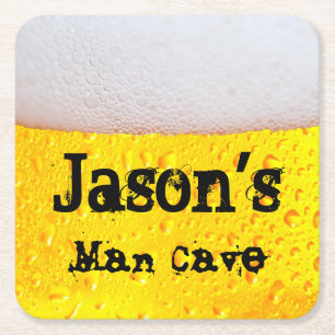 Dessous De Verre Carré Man Cave Funny Frothy Bière Entrez Votre Propre No