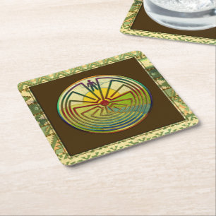 Dessous De Verre Carré MAN IN THE MAZE paysage + votre arrière - plan