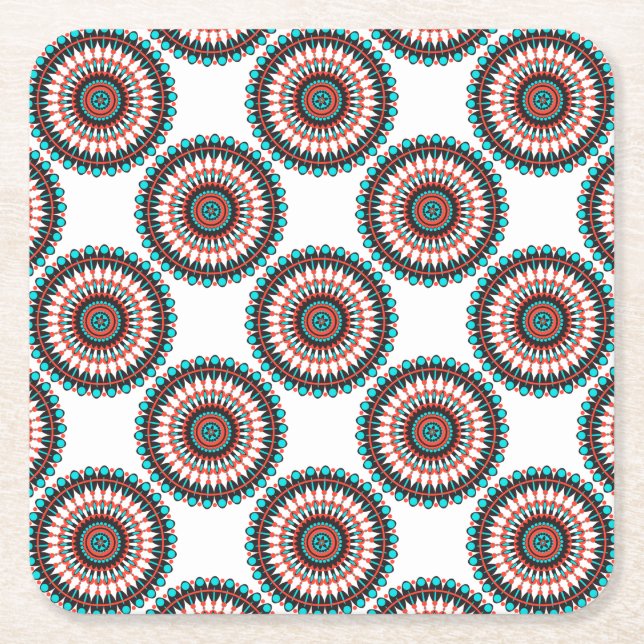 Dessous De Verre Carré Mandala amérindienne (Devant)