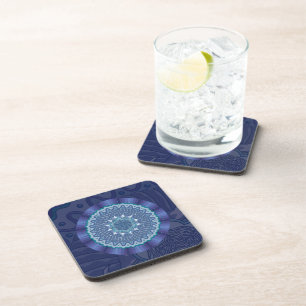 Dessous de verre carré Mandala de l'eau