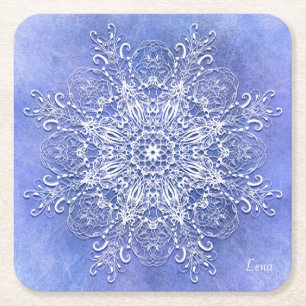 Dessous De Verre Carré Mandala. floral ethnique