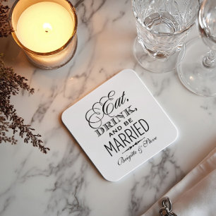 Dessous De Verre Carré Manger, boire et être marié Mariage noir