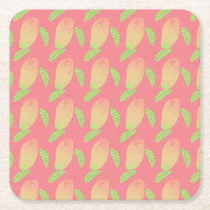 Dessous De Verre Carré Mangue Tropicale Fruit Vert Orange