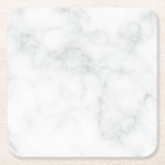 Dessous De Verre Carré Marbre Blanc Moderne