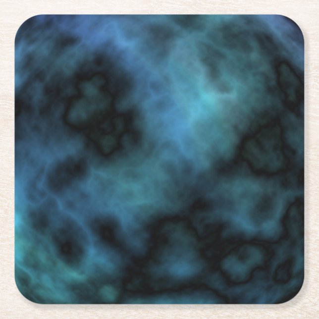 Dessous De Verre Carré Marbre Bleu Cosmic Faux (Devant)