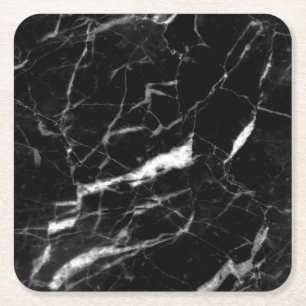 Dessous De Verre Carré Marbre noir