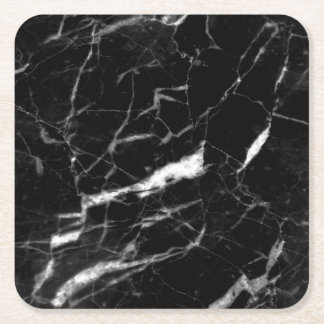 Dessous De Verre Carré Marbre noir