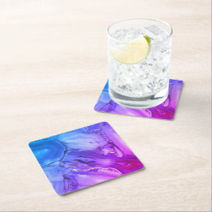 Dessous De Verre Carré Marbre Violet Exotique