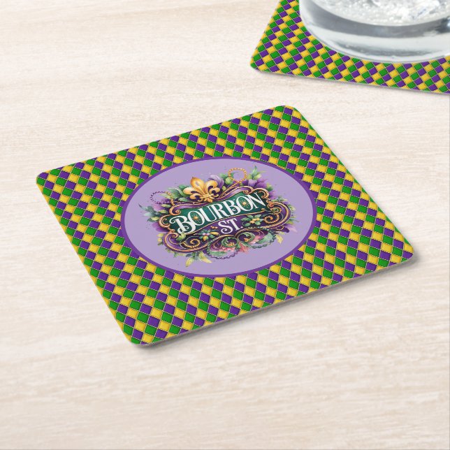 Dessous De Verre Carré Mardi Gras Paper Coaster (Incliné)