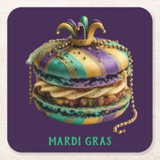 Dessous De Verre Carré Mardi Gras Royal Macaron