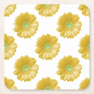 Dessous De Verre Carré Marguerite jaune