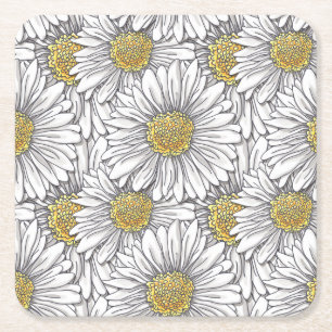 Dessous De Verre Carré Marguerites