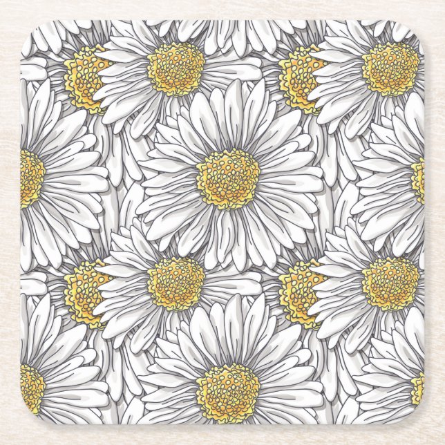 Dessous De Verre Carré Marguerites (Devant)