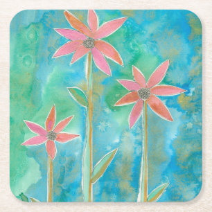 Dessous De Verre Carré Marguerites savoureuses III