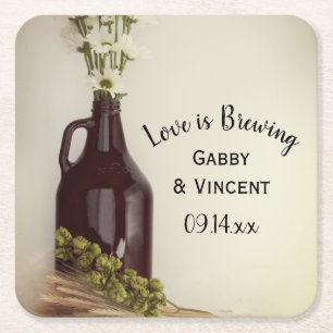 Dessous De Verre Carré Mariage à la brasserie Growler, Hops and Daisies