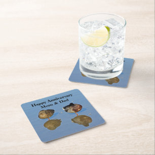 Dessous De Verre Carré Mariage Anniversaire M. et Mme Mallard Duck