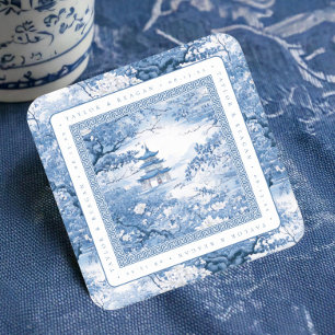 Dessous De Verre Carré Mariage Chinoiserie d'inspiration porcelaine ID109