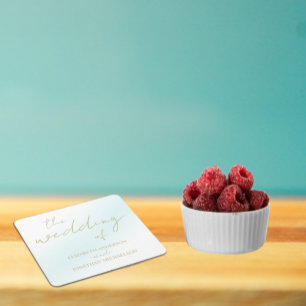 Dessous De Verre Carré Mariage d'aquarelle bleu