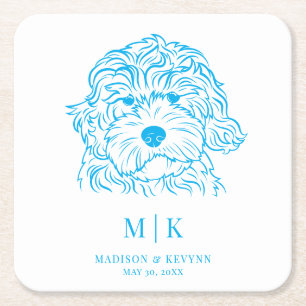 Dessous De Verre Carré Mariage de Chien