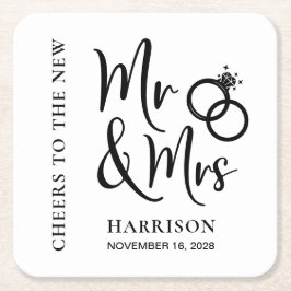 Dessous De Verre Carré Mariage Faveur Nouveau M. Mme