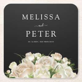 Dessous De Verre Carré Mariage floral