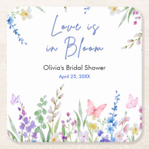 Dessous De Verre Carré Mariage Floral Printemps L'amour est en Fleur Show