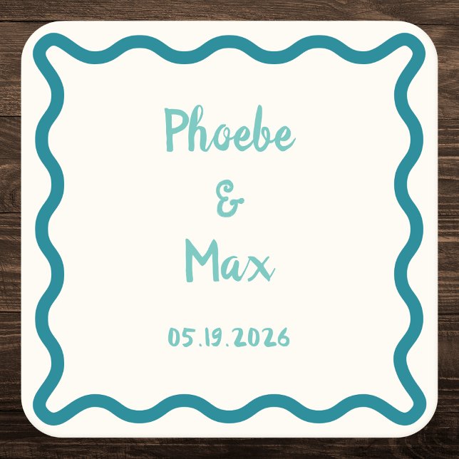 Dessous De Verre Carré Mariage frontalier gras blanc manuscrit (Créateur téléchargé)