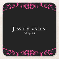 Mariage gothique rose chaud et noir