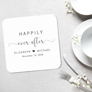 Dessous De Verre Carré Mariage heureux à jamais