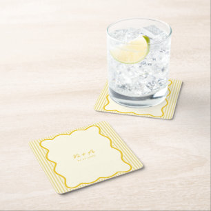 Dessous De Verre Carré Mariage jaune beurre moderne