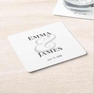 Dessous De Verre Carré Mariage Minimaliste Esperluette