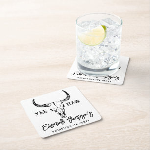 Dessous De Verre Carré Mariage Occidental Personnalisé Bachelorette Party