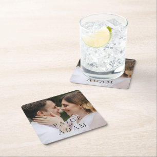 Dessous De Verre Carré Mariage Photo Éditorial Moderne